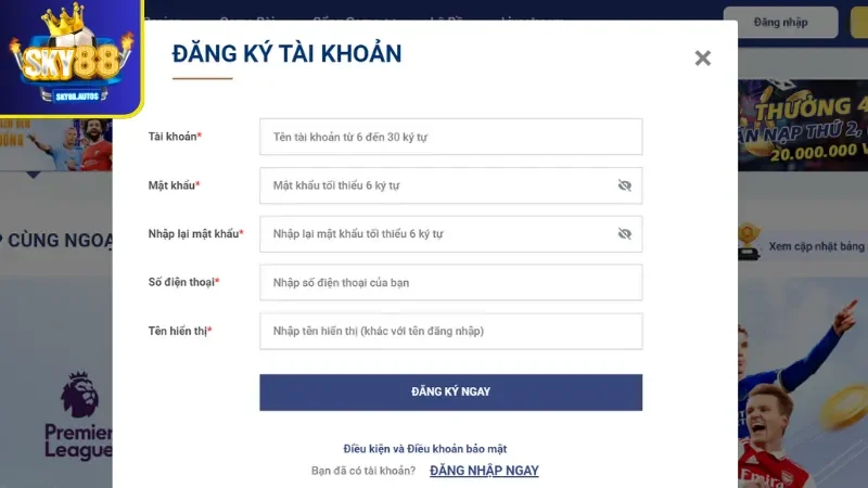 Tài khoản đăng ký